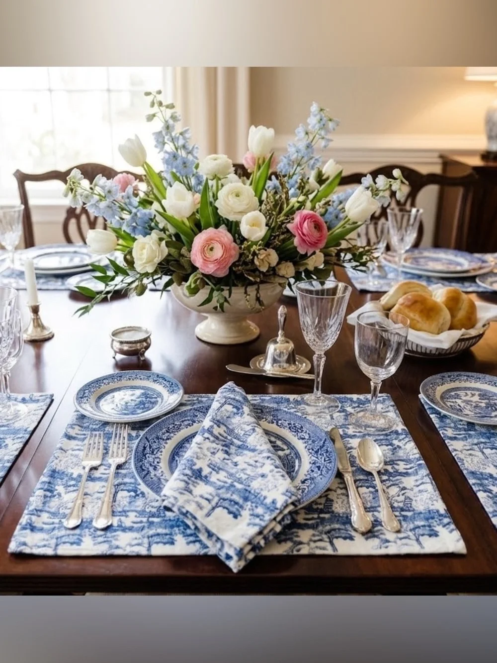 BLUE WILLOW CHINOISERIE PLACEMATS, SET OF 4